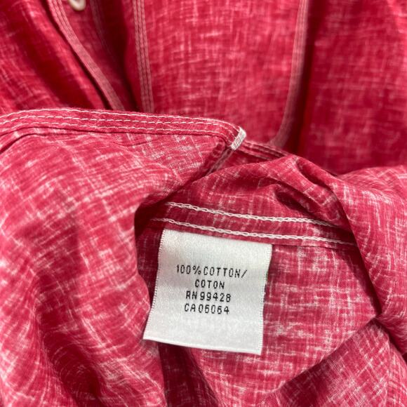 BUGATCHI Button Down Shirt Large Red/Pink Business Office Work Career Cotton - Picture 13 of 14